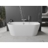 Mexen Oval+ vrijstaand bad tegen de muur 170 x 80 cm, wit, overloop chroom - 52681708000-01