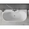 Mexen Oval+ vrijstaand bad tegen de muur 170 x 80 cm, wit, overloop chroom - 52681708000-01