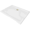 Mexen Flat slim rechthoekige douchebak 100 x 80 cm, wit, gouden sifon - 40108010G