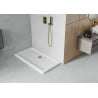 Mexen Flat receveur de douche rectangulaire slim 140 x 70 cm, blanc, siphon doré - 40107014G
