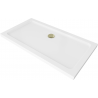 Mexen Flat brodzik prostokątny slim 130 x 70 cm, biały, syfon złoty - 40107013G