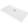 Mexen Flat rechteckige Slim-Duschwanne 130 x 70 cm, weiß, goldener Siphon - 40107013G