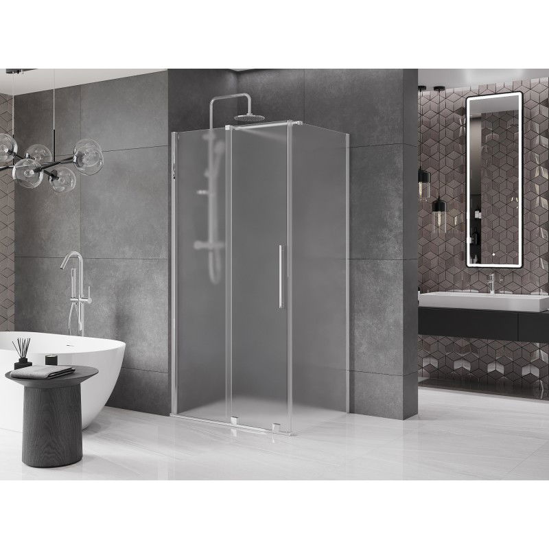 Mexen Velar cabine de douche coulissante 130 x 80 cm, givre, chrome - 871-130-080-31-01