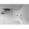 Mexen Flat rechteckige Duschwanne Slim 120 x 70 cm, weiß, goldener Siphon - 40107012G