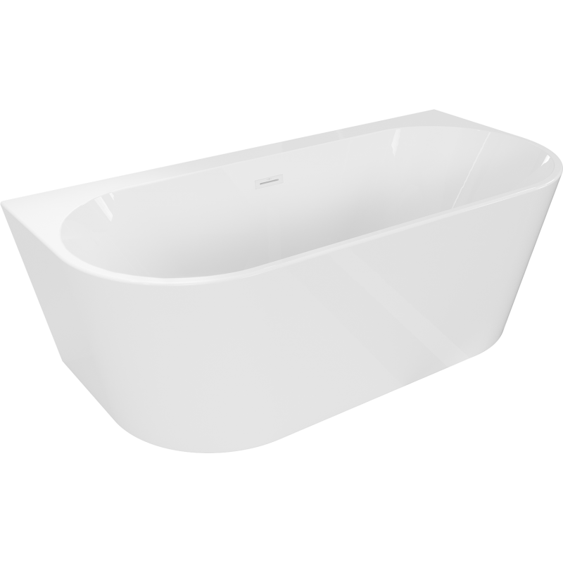 Mexen Oval+ wanna wolnostojąca przyścienna 170 x 80 cm, biała, przelew biały - 52681708000-20