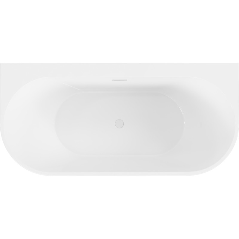 Mexen Oval+ vrijstaand bad tegen de muur 170 x 80 cm, wit, witte overloop - 52681708000-20