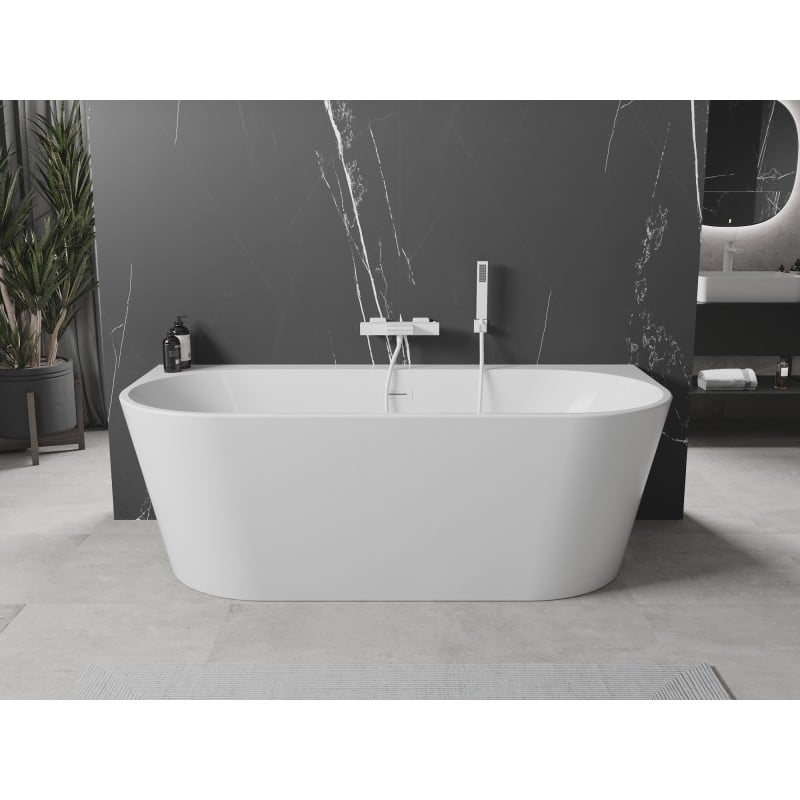 Mexen Oval+ free-standing wall-mounted bathtub 170 x 80 cm, white, white overflow - 52681708000-20