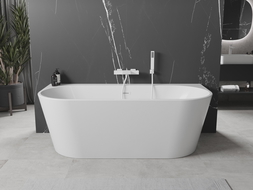 Mexen Oval+ freistehende wandmontierte Badewanne 170 x 80 cm, weiß, Überlauf weiß - 52681708000-20