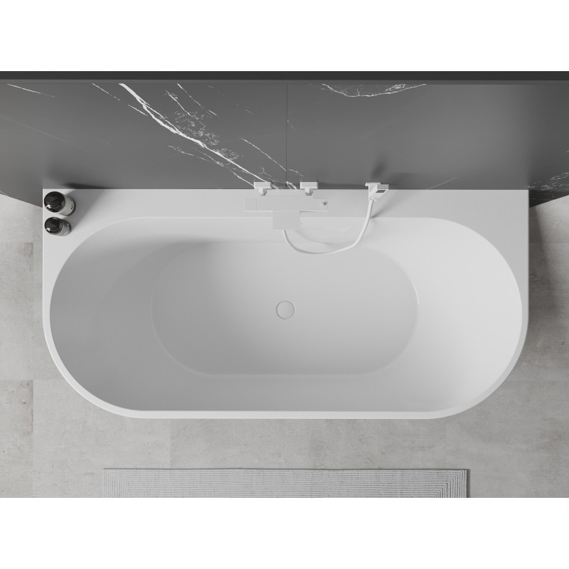 Mexen Oval+ freistehende Wandbadewanne 170 x 80 cm, weiß, Überlauf weiß - 52681708000-20