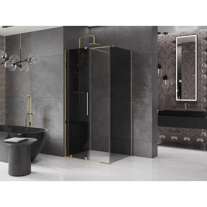 Mexen Velar klizna tuš kabina klizna 120 x 90 cm, grafit, zlatna - 871-120-090-41-50