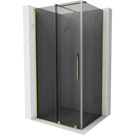 Mexen Velar sliding shower cabin 130 x 80 cm, graphite, gold - 871-130-080-41-50