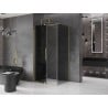 Mexen Velar Sliding Shower Enclosure 90 x 85 cm, Graphite, Brushed Gold - 871-090-085-41-55