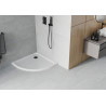 Mexen Flat semi-circular slim shower tray 90 x 90 cm, white, black siphon - 41109090B