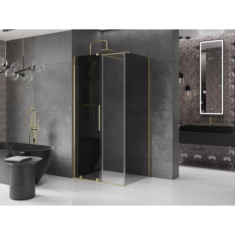 Mexen Velar kabina prysznicowa rozsuwana 120 x 80 cm, grafit, złota szczotkowana - 871-120-080-41-55