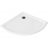 Mexen Flat brodzik półokrągły slim 70 x 70 cm, biały, syfon czarny - 41107070B