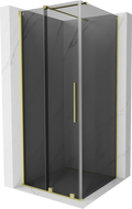 Mexen Velar liukuva suihkukoppi 120 x 120 cm, grafiitti, harjattu kulta - 871-120-120-41-55