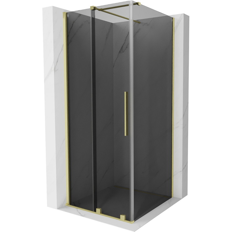 Mexen Velar klizna tuš kabina, klizna 90 x 90 cm, grafit, zlatno brušeno - 871-090-090-41-55
