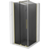 Mexen Velar Sliding Shower Enclosure 90 x 90 cm, Graphite, Brushed Gold - 871-090-090-41-55