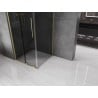 Mexen Velar sliding shower cabin 100 x 100 cm, graphite, brushed gold - 871-100-100-41-55