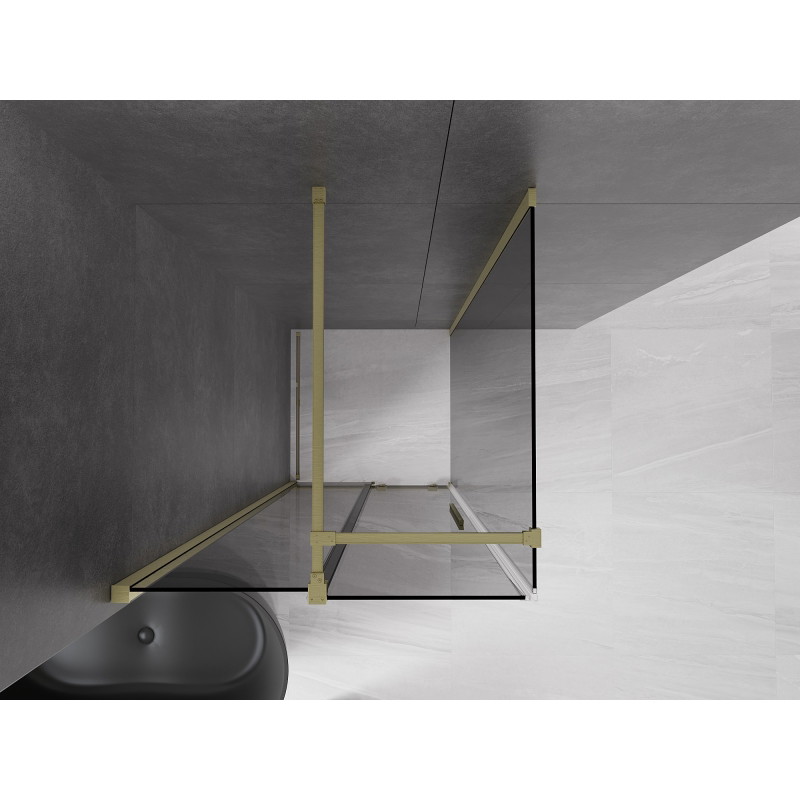 Mexen Velar klizna tuš kabina, klizna 90 x 90 cm, grafit, zlatno brušeno - 871-090-090-41-55