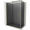 Mexen Velar schuifdouchecabine 130 x 70 cm, grafiet, geborsteld goud - 871-130-070-41-55