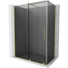 Mexen Velar sliding shower cabin 140 x 75 cm, graphite, brushed gold - 871-140-075-41-55
