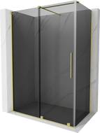 Mexen Velar sliding shower enclosure 140 x 80 cm, graphite, brushed gold - 871-140-080-41-55