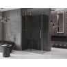 Mexen Velar sliding shower cabin 140 x 75 cm, graphite, brushed gold - 871-140-075-41-55