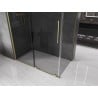 Mexen Velar sliding shower cabin 140 x 75 cm, graphite, brushed gold - 871-140-075-41-55