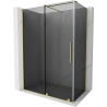 Mexen Velar sliding shower cabin 130 x 75 cm, graphite, brushed gold - 871-130-075-41-55
