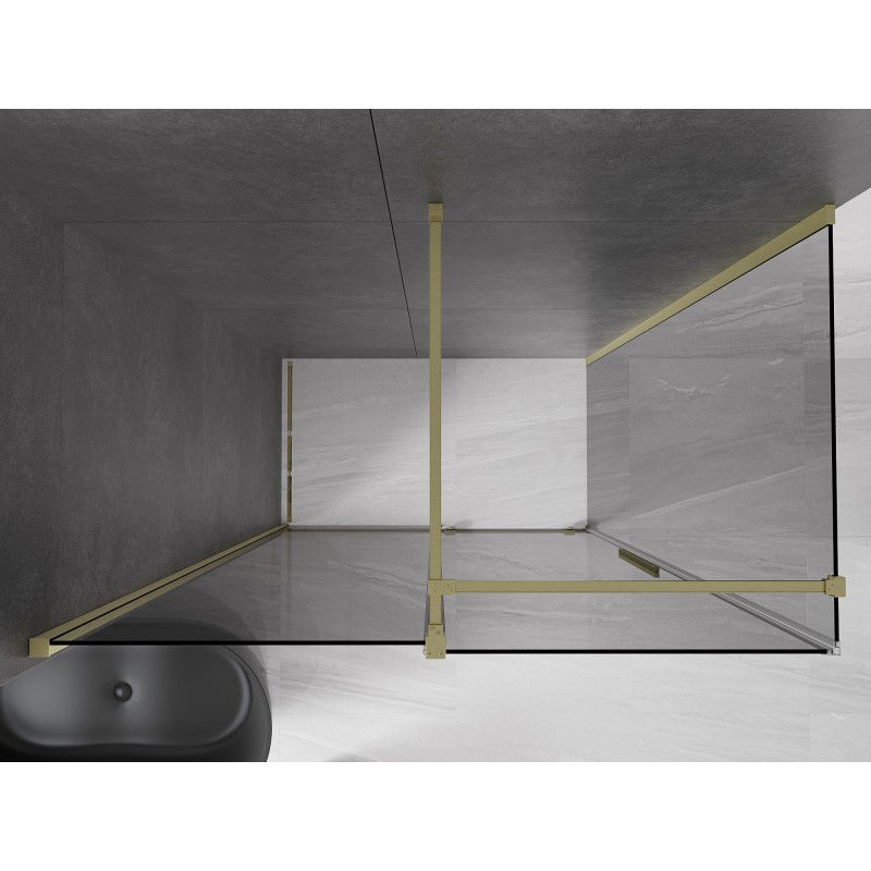 Mexen Velar cabina doccia scorrevole 130 x 75 cm, grafite, oro spazzolato - 871-130-075-41-55