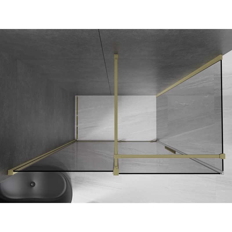 Mexen Velar kabina prysznicowa rozsuwana 160 x 70 cm, grafit, złota szczotkowana - 871-160-070-41-55