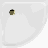 Mexen Flat Duschwanne Halbrund Slim 90 x 90 cm, Weiß, Siphon Gold - 41109090G