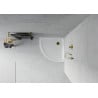 Mexen Flat slim semicircular shower tray 80 x 80 cm, white, gold siphon - 41108080G