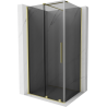 Mexen Velar Schiebeduschkabine 130 x 90 cm, Grafit, Gebürstetes Gold - 871-130-090-41-55