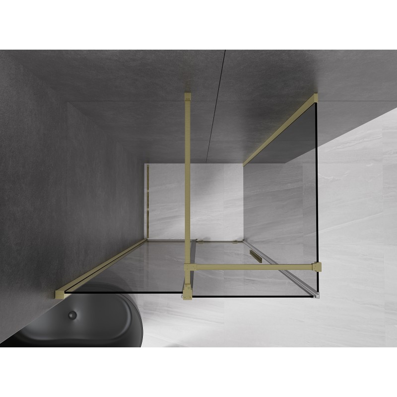 Mexen Velar kabina prysznicowa rozsuwana 140 x 100 cm, grafit, złota szczotkowana - 871-140-100-41-55