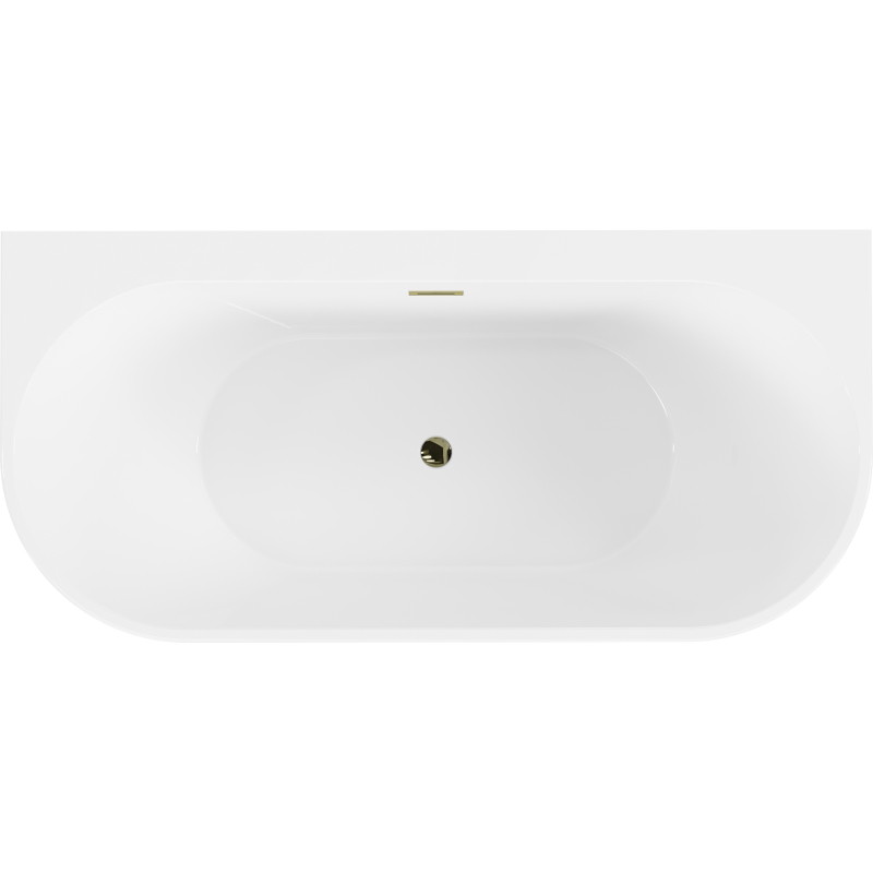 Mexen Oval+ baignoire autoportante adossée 170 x 80 cm, blanche, trop-plein doré - 52681708000-50