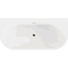 Mexen Oval+ freistehende, wandmontierte Badewanne 170 x 80 cm, weiß, Überlauf gold - 52681708000-50