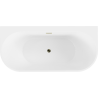Mexen Oval+ wanna wolnostojąca przyścienna 170 x 80 cm, biała, przelew złoty - 52681708000-50