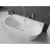 Mexen Oval+ vrijstaande tegen de muur badkuip 170 x 80 cm, wit, gouden overloop - 52681708000-50