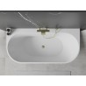 Mexen Oval+ Freistehende, wandnahe Badewanne 170 x 80 cm, weiß, Überlauf gold - 52681708000-50