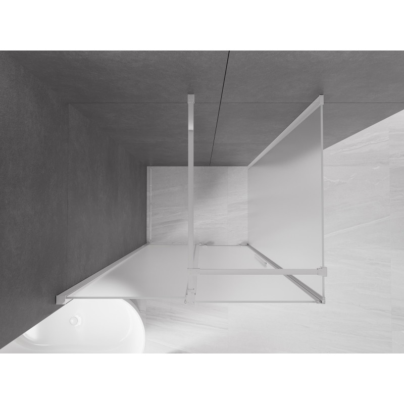 Mexen Velar lükand dušikabiin 150 x 100 cm, härmatis, kroom - 871-150-100-31-01