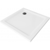 Mexen Flat plato de ducha cuadrado slim 100 x 100 cm, blanco, sifón negro - 40101010B