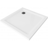 Mexen Flat slim vierkante douchebak 100 x 100 cm, wit, zwarte sifon - 40101010B