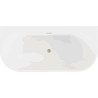 Mexen Oval+ freistehende wandnahe Badewanne 170 x 80 cm, weiß, Überlauf gebürstetes Gold - 52681708000-55