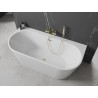 Mexen Oval+ wanna wolnostojąca przyścienna 170 x 80 cm, biała, przelew złoty szczotkowany - 52681708000-55