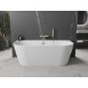 Mexen Oval+ freistehende wandnahe Badewanne 170 x 80 cm, weiß, Überlauf gebürstetes Gold - 52681708000-55