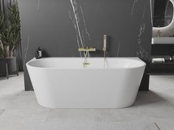 Mexen Oval+ samostojeća kada uz zid 170 x 80 cm, bijela, zlatni četkani preljev - 52681708000-55
