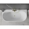 Mexen Oval+ freistehende wandnahe Badewanne 170 x 80 cm, weiß, Überlauf gebürstetes Gold - 52681708000-55