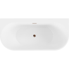 Mexen Oval+ bañera exenta adosada a pared 170 x 80 cm, blanca, desbordamiento oro rosa - 52681708000-60